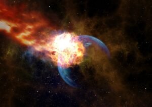 meteor, a hit, globe